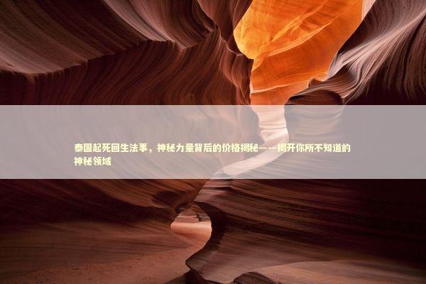 泰国起死回生法事，神秘力量背后的价格揭秘——揭开你所不知道的神秘领域