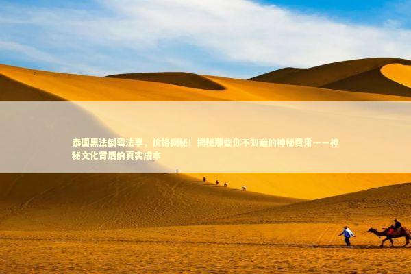 泰国黑法倒霉法事，价格揭秘！揭秘那些你不知道的神秘费用——神秘文化背后的真实成本