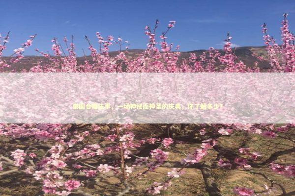 泰国合婚法事，一场神秘而神圣的庆典，你了解多少？