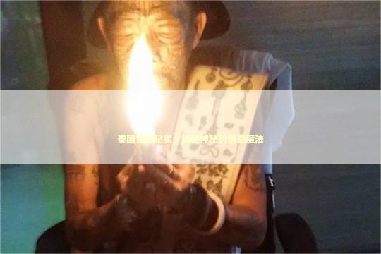 泰国情降纪实，揭秘神秘的情感魔法