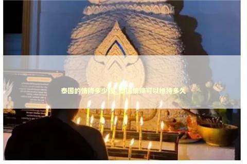 泰国的情降多少钱_泰国情降可以维持多久