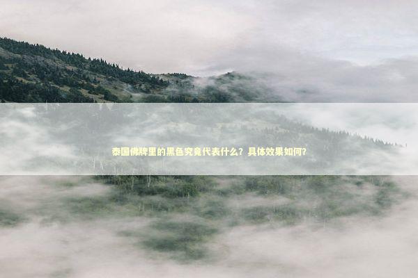 泰国佛牌里的黑色究竟代表什么？具体效果如何？