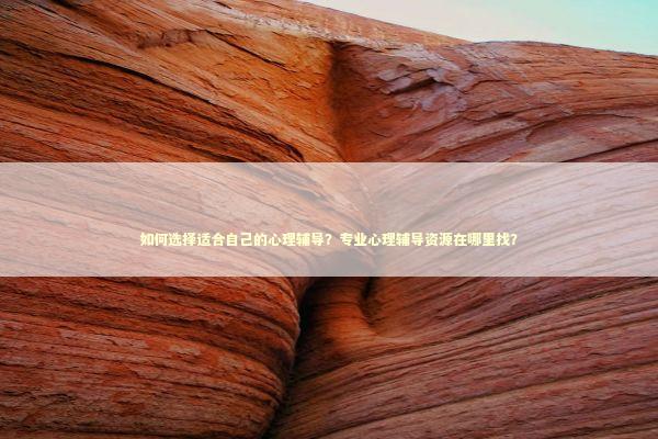 如何选择适合自己的心理辅导？专业心理辅导资源在哪里找？