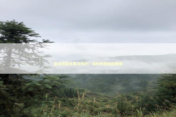 复合后能否再次和好？如何快速挽回爱情