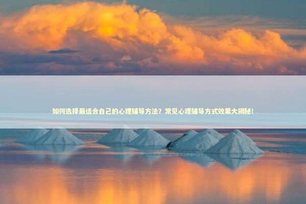 如何选择最适合自己的心理辅导方法？常见心理辅导方式效果大揭秘！